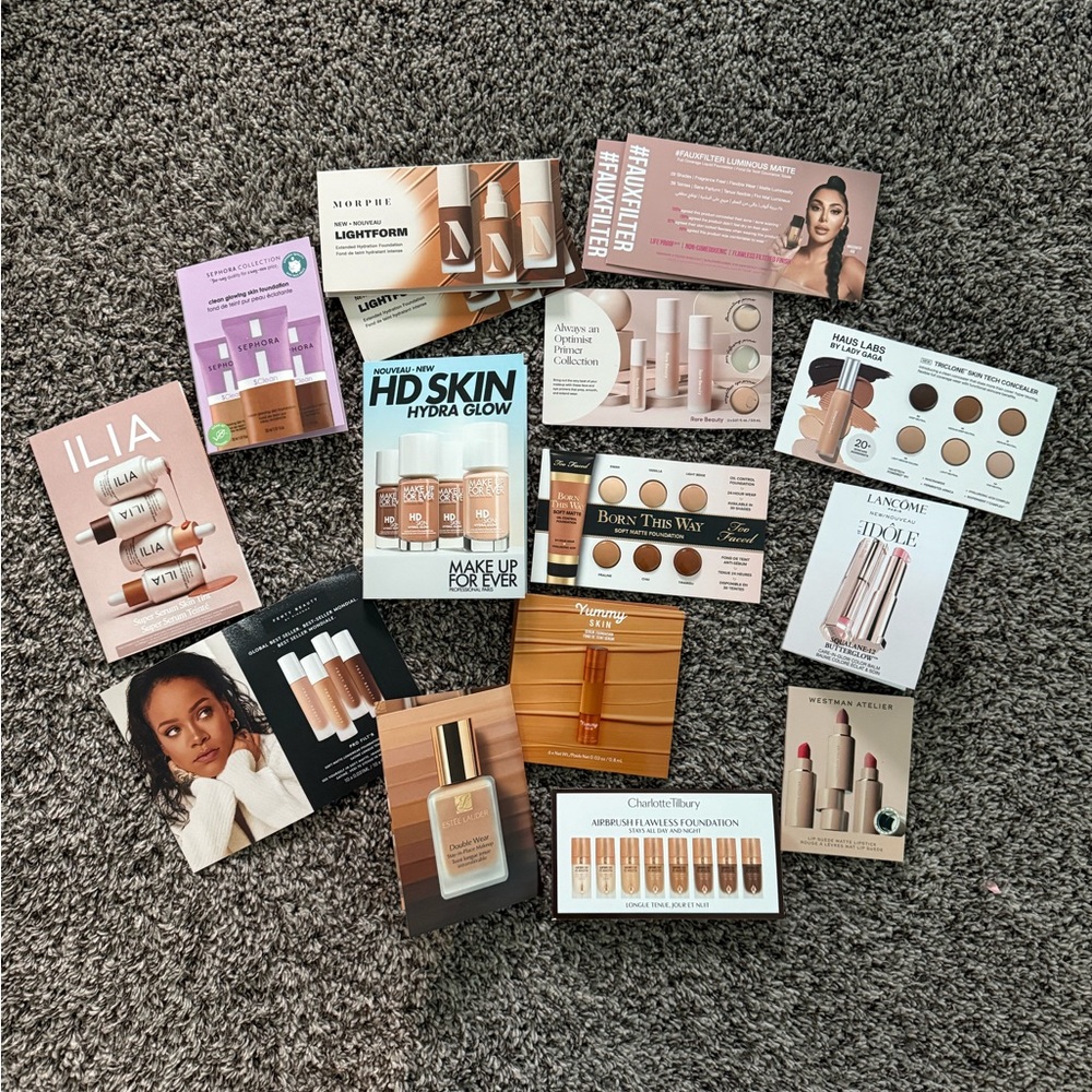 Beauty sample lot - foundation / primer / lipstick